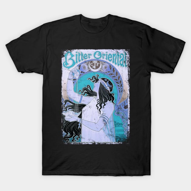 Art Nouveau - Bitter Oriental Alphonse Mucha Vintage T-Shirt by AltrusianGrace